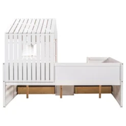Full Size House Low Loft Bed With Four Drawers-ModernLuxe -Kiddo Land Store GUEST 01ebb766 5972 4ef6 805f 9136988629b1