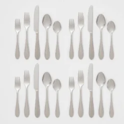 20pc Luxor 18/10 Stainless Steel Flatware Set - Threshold Signature™ -Kiddo Land Store GUEST 0249df9c 4528 4fe4 ae3a bb1cbcc9fee2