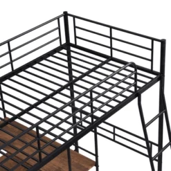 Twin Size Metal Loft Bed With Built-in Desk And Shelves - ModernLuxe -Kiddo Land Store GUEST 0801dc8f 5945 48a5 98ec a51ad1ad6fc3
