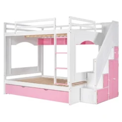Full Over Full Bunk Bed With Trundle, Stairs, Ladders And Storage Cabinet-ModernLuxe -Kiddo Land Store GUEST 0b11497b 1955 4c5d 8924 c21fa15197c7