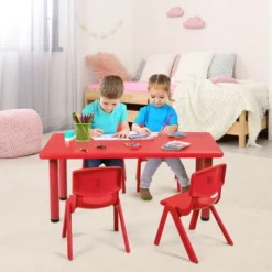 Costway Kids Plastic Rectangular Learn And Play Table Playroom Kindergarten Home Red -Kiddo Land Store GUEST 0d7f5101 a9bf 48d5 9649 2e2fa7b00df0