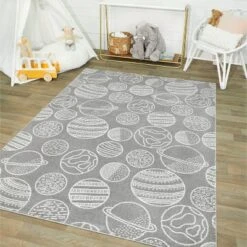 Planets Gray Rug - Balta Rugs