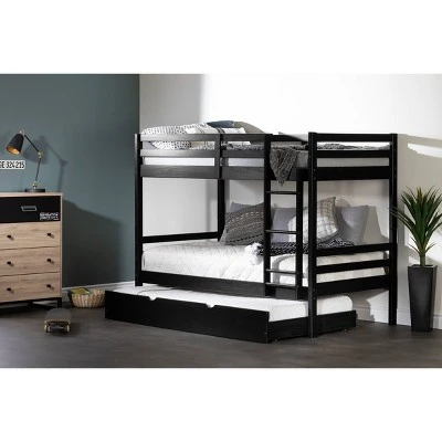 Fakto Bunk Beds With Trundle Matte Black - South Shore 4 Fakto Bunk Beds With Trundle Matte Black - South Shore - Image 2