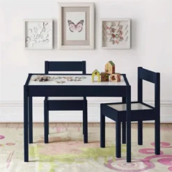 3pc Annya Kiddy Table Set Navy/White - Room & Joy -Kiddo Land Store GUEST 14507cb0 a395 43e1 a74c 66eefe723635