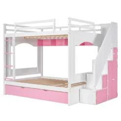 Full Over Full Bunk Bed With Trundle, Stairs, Ladders And Storage Cabinet-ModernLuxe -Kiddo Land Store GUEST 14a38407 75fc 45e1 b3cf 6aa08ffcb04f