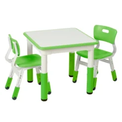 ECR4Kids Square Resin Dry-Erase Adjustable Activity Table With 2 Chairs (3-Piece Set) -Kiddo Land Store GUEST 1738580c 9a53 4444 acb7 6400907754d4