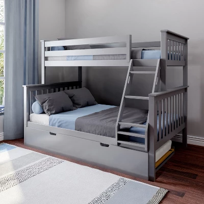 Max & Lily Twin Over Full Bunk Bed With Trundle Bed