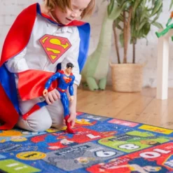 KC CUBS | Justice League Boys & Girls Kids Hopscotch Number Counting Educational Learning & Game Nursery Bedroom Classroom Rug Carpet, 2' 7" X 6' 0" -Kiddo Land Store GUEST 1e94a378 e78a 4200 8e7b 077be373247d