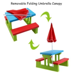 Costway 4 Seat Kids Picnic Table W/Umbrella Garden Yard Folding Children Bench Outdoor 14 Costway 4 Seat Kids Picnic Table W/Umbrella Garden Yard Folding Children Bench Outdoor -Kiddo Land Store GUEST 258b5d78 0369 4b7c 9458 6eb0890215b0