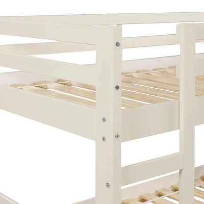 Twin Over Twin Indy Solid Wood Low Bunk Bed - Saracina Home 5 Twin Over Twin Indy Solid Wood Low Bunk Bed - Saracina Home - Image 3