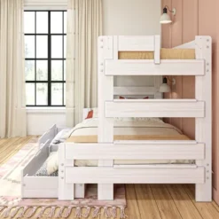 Max & Lily Farmhouse Twin Over Full Bunk Bed With Storage Drawers -Kiddo Land Store GUEST 2b3755da 09ff 4865 a0b2 a483c6e40fdc