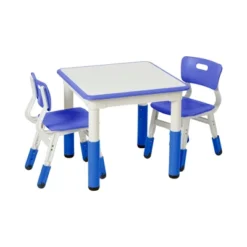 ECR4Kids Square Resin Dry-Erase Adjustable Activity Table With 2 Chairs (3-Piece Set) -Kiddo Land Store GUEST 31bc0665 9f69 449d ab83 7f9c64b8d2ff
