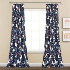 84"x52" Set Of 2 Unicorn Heart Window Curtain Panels - Lush Décor -Kiddo Land Store GUEST 330acdd4 7479 4f9f a662 5e8a8bdbc320