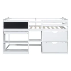 Twin Size Low Loft Bed With Rolling Desk, Shelves And Drawers - ModernLuxe -Kiddo Land Store GUEST 35501dde 252e 4b6e 9dc0 67e0d773d78a
