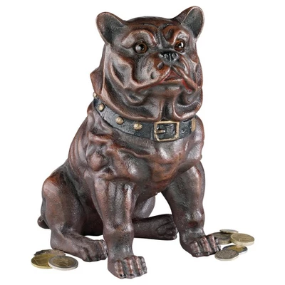 Design Toscano Boss, The Sitting British Bulldog Collectors' Still Action Die-Cast Iron Coin Bank 3 Design Toscano Boss, The Sitting British Bulldog Collectors' Still Action Die-Cast Iron Coin Bank