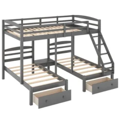 Full Over Twin & Twin Bunk Bed, Gray - ModernLuxe 13 Full Over Twin & Twin Bunk Bed, Gray - ModernLuxe -Kiddo Land Store GUEST 39a47508 68c2 452d 9f20 53febcf03f53