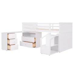 Twin Size Low Loft Bed With Storage Steps And Portable Desk-ModernLuxe -Kiddo Land Store GUEST 3a1259d9 cc72 4d7c 88c3 ca438fc550a8