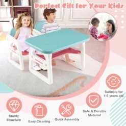 Costway 3-Piece Kids Table And Chair Set Toddler Activity Study Desk With Building Blocks -Kiddo Land Store GUEST 3bbf26db f77d 4fb7 91f3 ccfbdbe6825c