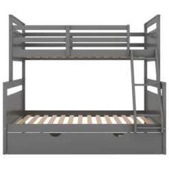 Twin Over Full Bunk Bed With Twin Size Trundle Bed, Ladder And Guardrail-ModernLuxe -Kiddo Land Store GUEST 4087f7df db04 4163 8924 19cb36923b5b