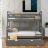 Twin Over Full Bunk Bed With Twin Size Trundle Bed, Ladder And Guardrail-ModernLuxe -Kiddo Land Store GUEST 43b8e786 99f6 45e4 a2a8 3b2b20d5e025