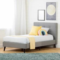 Twin Fusion Complete Upholstered Bed Medium Gray - South Shore -Kiddo Land Store GUEST 455bf9a2 24b7 4c87 8eda 97ac668d09e1