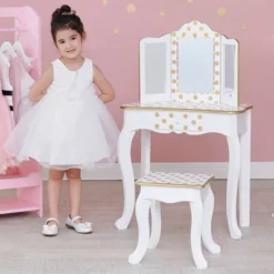Fashion Polka Dot Gisele Play Vanity Set With Led Mirror White/Gold - Teamson Kids 28 Fashion Polka Dot Gisele Play Vanity Set With Led Mirror White/Gold - Teamson Kids -Kiddo Land Store GUEST 47d4c37d 94d8 4596 b31a 9cc32422096d