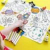 Merka Kids Toddler Essentials Coloring Placemats For Kids, Set Of 4 Mats With 7 Markers Jungle Space Sea Unicorns -Kiddo Land Store GUEST 4a6c314d 359c 4e48 86ed c522c75dc8f6