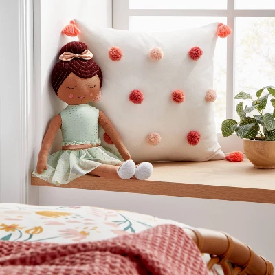 Square Tassel Kids' Throw Pillow Pink - Pillowfort™ 4 Square Tassel Kids' Throw Pillow Pink - Pillowfort™ - Image 2