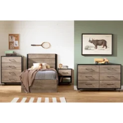 Arlen Mates Bed And Headboard Set Weathered Oak - South Shore -Kiddo Land Store GUEST 4e765bfd 4f51 4a12 8680 702725ea0eb8