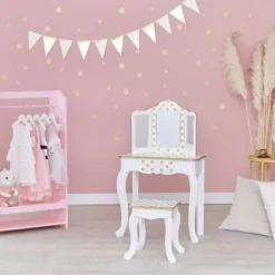 Fashion Polka Dot Gisele Play Vanity Set With Led Mirror White/Gold - Teamson Kids 30 Fashion Polka Dot Gisele Play Vanity Set With Led Mirror White/Gold - Teamson Kids -Kiddo Land Store GUEST 5126d27d 9eae 4c46 b917 63a03d288f13