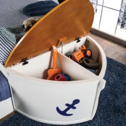 Twin Collindale Boat Design Kids' Bed With Trundle White/Oak - MiBasics -Kiddo Land Store GUEST 526f81e3 94fc 47fa 8482 613334bb8c06