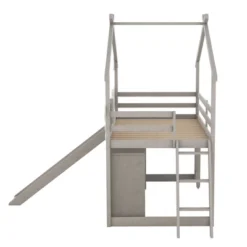 Twin Size House Shape Loft Bed With Wardrobe, Slide And Pullout Desk - ModernLuxe -Kiddo Land Store GUEST 5728f5a6 f5ba 4787 9849 6efac328da41