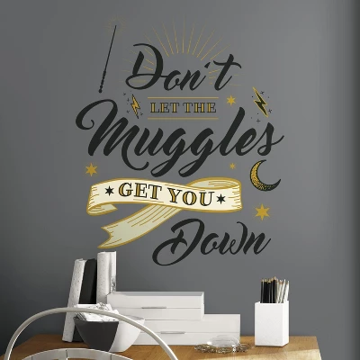 RoomMates Harry Potter Muggles Quote Peel And Sticks Wall Decals 3 RoomMates Harry Potter Muggles Quote Peel And Sticks Wall Decals