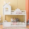 Twin Over Twin Bunk Bed With Roof, Window, Guardrails And Ladder - ModernLuxe 1 Twin Over Twin Bunk Bed With Roof, Window, Guardrails And Ladder - ModernLuxe -Kiddo Land Store GUEST 584150ee 38e9 423c b07c cde3d6ddd8f4