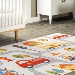 NuLOOM Carmina City Streets Machine Washable Kids Area Rug 3' X 5' In White Multi 17 NuLOOM Carmina City Streets Machine Washable Kids Area Rug 3' X 5' In White Multi -Kiddo Land Store GUEST 5f80219a 2c4f 4b13 acb1 d7a37133a41d