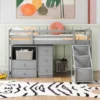 Twin Size Loft Bed With Multifunctional Movable Built-in Desk And Staircase-ModernLuxe 1 Twin Size Loft Bed With Multifunctional Movable Built-in Desk And Staircase-ModernLuxe -Kiddo Land Store GUEST 5fea2d77 531d 4cee 8e9c 26516e8c0c80
