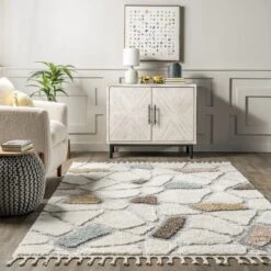 Zende Colorful Stones Kids Tassel Area Rug -Kiddo Land Store GUEST 65de616a cbe2 4db2 84a7 d10cb6eeff8b