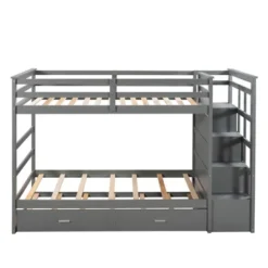 Twin Over Twin Wood Bunk Bed With 4 Drawers, Trundle And Staircase-ModernLuxe -Kiddo Land Store GUEST 669d9a57 7089 473c bafc 0e56391d74ed