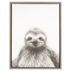 24" X 18" Sloth Framed Canvas Art - Uniek -Kiddo Land Store GUEST 67841b37 2ae1 46a1 a68a 2c0c52ea0654