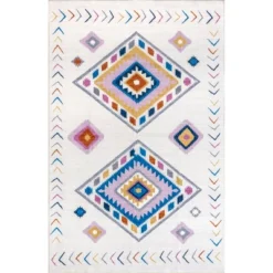 NuLOOM Marj Southwestern Kids Machine Washable Area Rug -Kiddo Land Store GUEST 6a98af90 1e12 4d08 ae00 3bfd2d0346ce