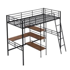 Twin Size Metal Loft Bed With Built-in Desk And Shelves - ModernLuxe -Kiddo Land Store GUEST 6b53c71d 13c1 4fc0 af5c 50f517ad7436