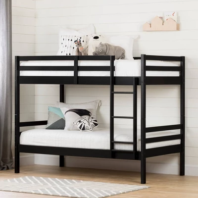 Twin Fakto Solid Wood Bunk Beds Matte Black - South Shore 4 Twin Fakto Solid Wood Bunk Beds Matte Black - South Shore - Image 2