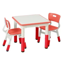 ECR4Kids Square Resin Dry-Erase Adjustable Activity Table With 2 Chairs (3-Piece Set) -Kiddo Land Store GUEST 746c2d60 874c 48a2 8463 80ce62af2701
