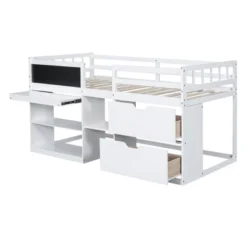 Twin Size Low Loft Bed With Rolling Desk, Shelves And Drawers - ModernLuxe -Kiddo Land Store GUEST 748c53a2 f360 473c ac97 e0ae97d642e5