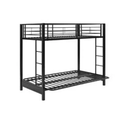 Twin Over Futon Analise Metal Bunk Bed Black - Saracina Home -Kiddo Land Store GUEST 74e2d72d ba1e 41f2 80bc 6da6082dff35