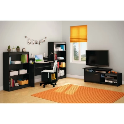 Axess Desk With Keyboard Tray Pure Black - South Shore 4 Axess Desk With Keyboard Tray Pure Black - South Shore - Image 2