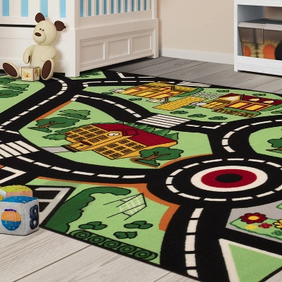 City Cruising Non-Slip Kids Playroom Decor Washable Indoor Area Rug By Blue Nile Mills 7 City Cruising Non-Slip Kids Playroom Decor Washable Indoor Area Rug By Blue Nile Mills - Image 5