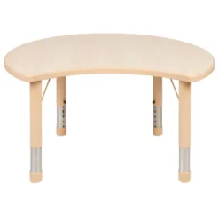 Emma And Oliver 25.125"W X 35.5"L Crescent Natural Plastic Adjustable Activity Table-Seats 4 -Kiddo Land Store GUEST 7640befe 3896 4740 945f 8b8e6b5fb563