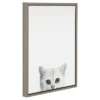 24" X 18" Kitty Framed Canvas Art Gray - Uniek -Kiddo Land Store GUEST 76b8d1be 690d 43b9 9599 ff1fd3070488