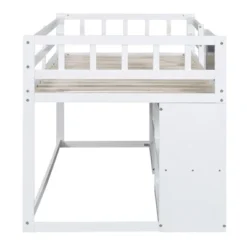 Twin Size Low Loft Bed With Rolling Desk, Shelves And Drawers - ModernLuxe -Kiddo Land Store GUEST 786dc2b2 b508 45ff 9172 041ea6201b6f